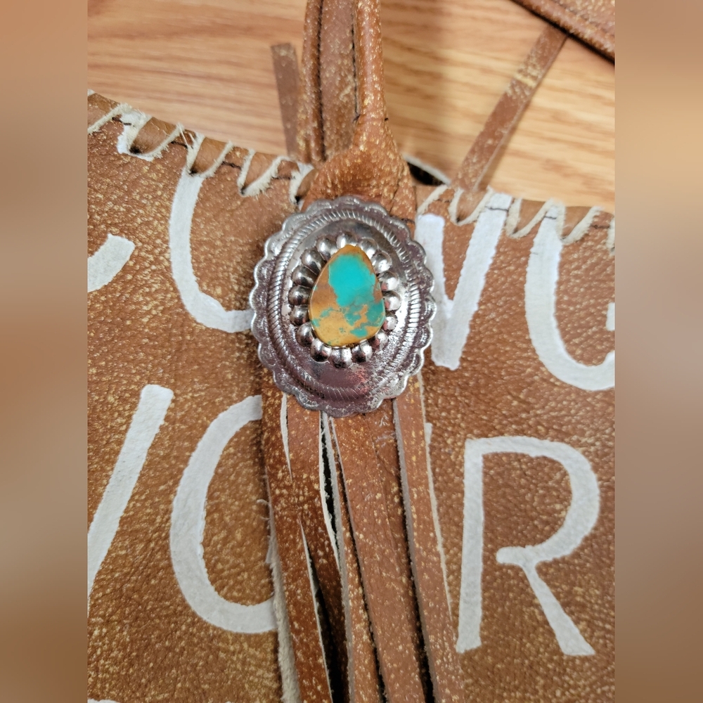 ‼️Last Chance; Will Remove‼️Kurtmen Cowgirl Print Tan Tote Bag with Turquoise - Picture 5 of 5